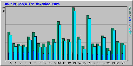 Hourly usage for November 2025